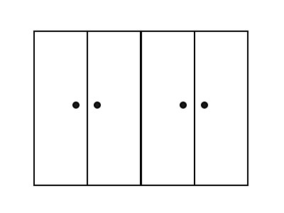 Puertas abatibles de cuatro hojas